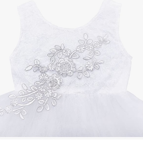 NWT🍀AmzBarley Flower Little Girl Tutu Tulle Dress Lace Birthday Party W… - Picture 3 of 11